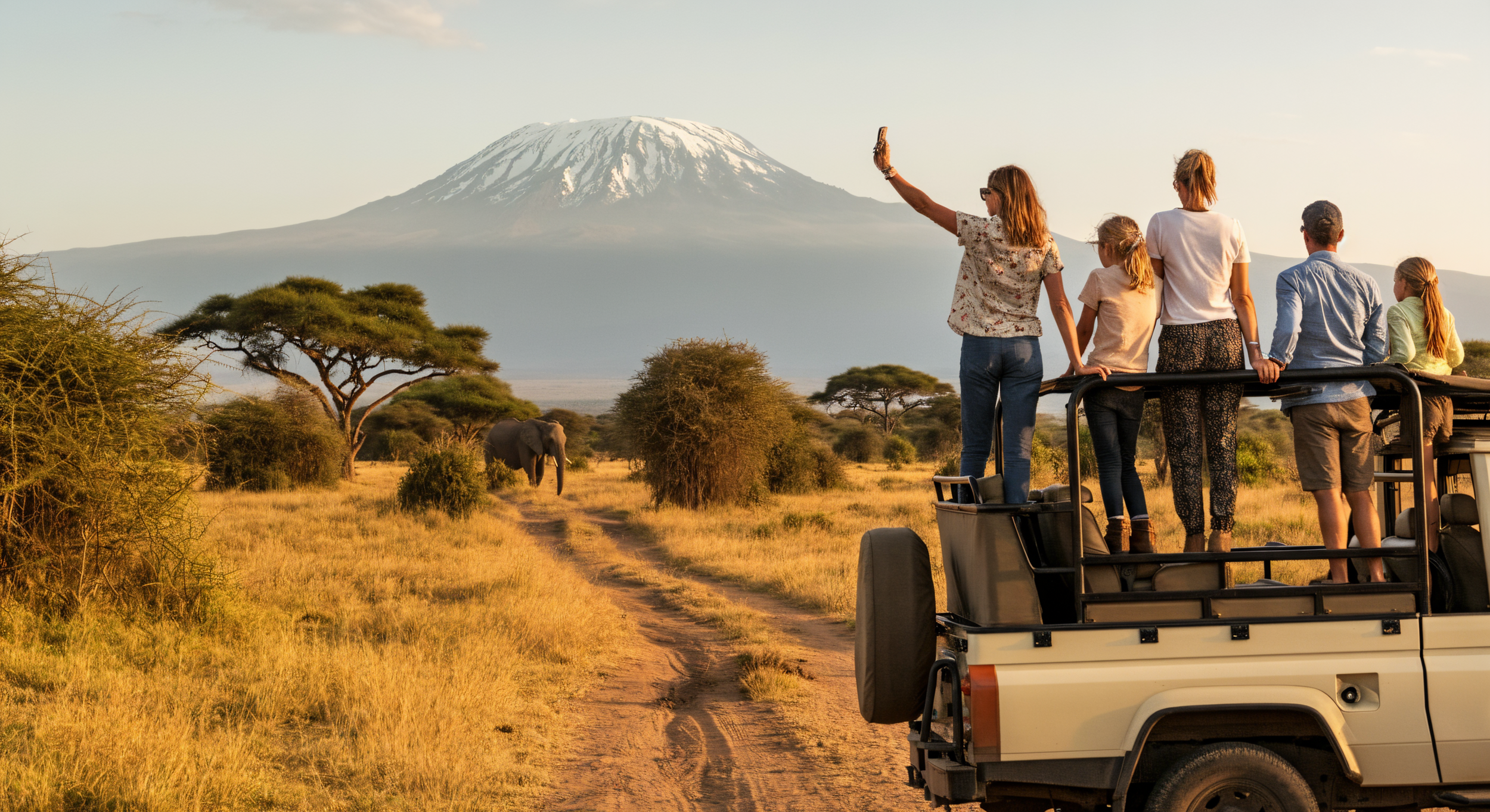 Mount Kilimanjaro rising above the Tanzanian plains